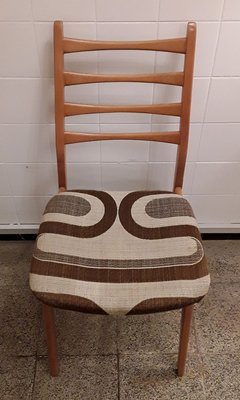 Vintage Beech and Beige Wool Dining Chairs, 1970s, Set of 2-HOI-632705