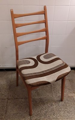 Vintage Beech and Beige Wool Dining Chairs, 1970s, Set of 2-HOI-632705