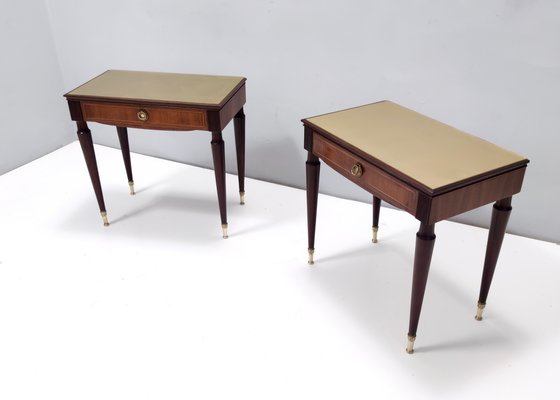 Vintage Beech and Ebonized Walnut Nightstands by Paolo Buffa, 1950s, Set of 2-JPQ-2020534