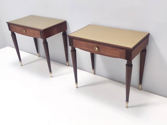 Vintage Beech and Ebonized Walnut Nightstands by Paolo Buffa, 1950s, Set of 2-JPQ-2020534