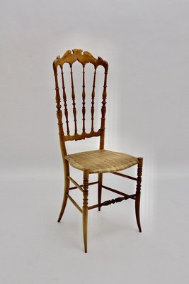 Vintage Beech Chiavari Dining Chairs, 1950s, Set of 4-NB-801566