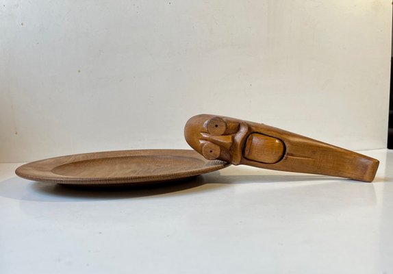 Vintage Beech Nutcracker and Teak Bowl by Kay Bojesen, 1930s, Set of 2-LCR-1065313