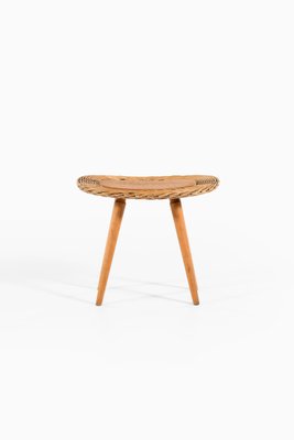 Vintage Beech & Rattan Stool-SC-1292216