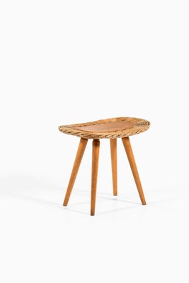 Vintage Beech & Rattan Stool-SC-1292216