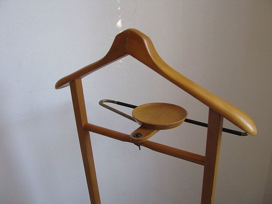 Vintage Beech Valet & Coat Hanger from Union, 1950s, Set of 2-SZW-849773