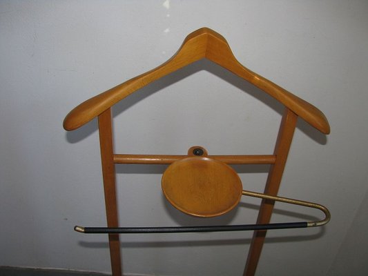 Vintage Beech Valet & Coat Hanger from Union, 1950s, Set of 2-SZW-849773