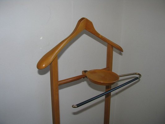 Vintage Beech Valet & Coat Hanger from Union, 1950s, Set of 2-SZW-849773