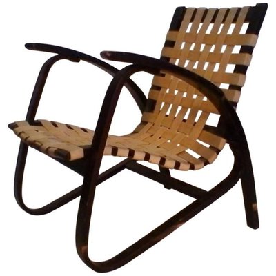 Vintage Beechwood Lounge Chair by Jan Vaněk, 1930s-TZ-602138