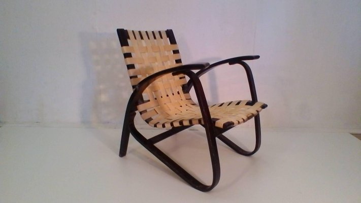 Vintage Beechwood Lounge Chair by Jan Vaněk, 1930s-TZ-602138