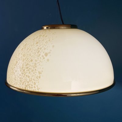 Vintage Beige Murano Glass Pendant Lamp by F. Fabbian, Italy, 1970s-WQC-1251727