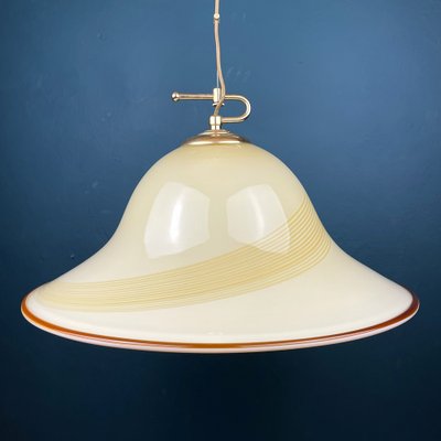 Vintage Beige Murano Glass Pendant Lamp from De Majo, Italy, 1970s-WQC-1133120