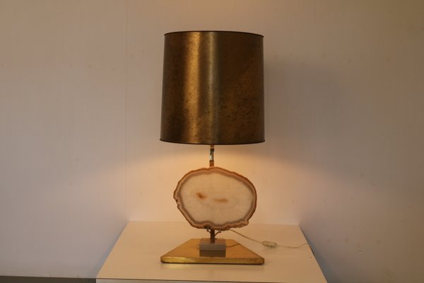 Vintage Belgian Agate Table Lamp, 1970s-GG-676470