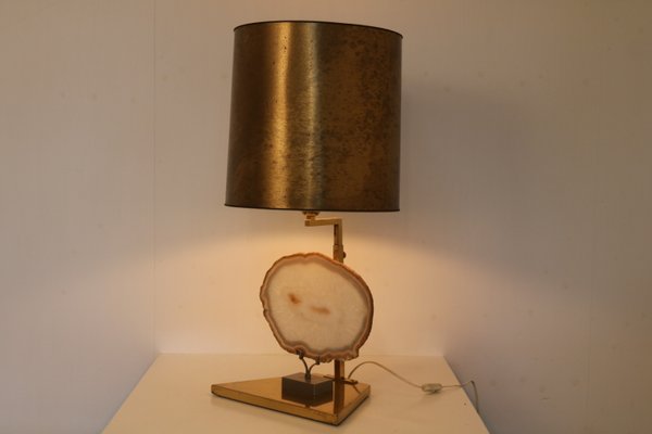 Vintage Belgian Agate Table Lamp, 1970s-GG-676470