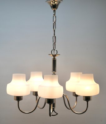 Vintage Belgian Chrome Operacle Damage Chandelier with 5 Arms from Massive, 1960s-MJY-1150394