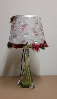 Vintage Belgian Crystal Glass Table Lamp from Val St Lambert-HOI-1440973