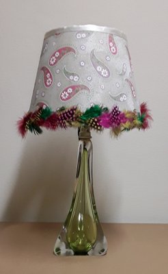 Vintage Belgian Crystal Glass Table Lamp from Val St Lambert-HOI-1440973