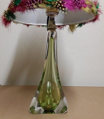 Vintage Belgian Crystal Glass Table Lamp from Val St Lambert-HOI-1440973