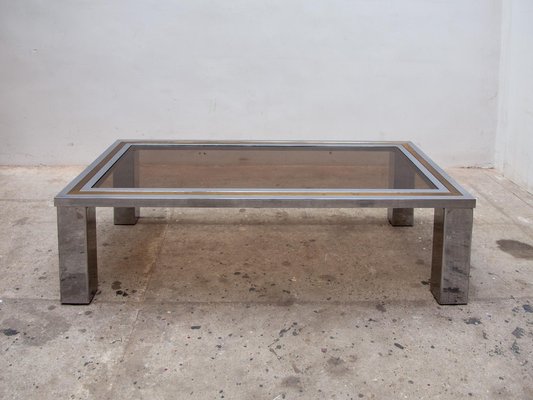 Vintage Belgian Rectangular Coffee Table from Belgo Chrome, 1980-KL-1769266