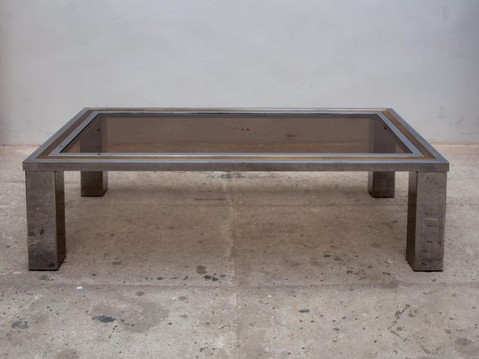 Vintage Belgian Rectangular Coffee Table from Belgo Chrome, 1980-KL-1769266