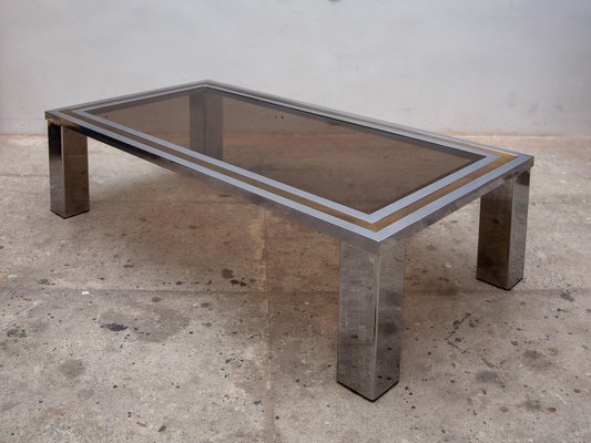 Vintage Belgian Rectangular Coffee Table from Belgo Chrome, 1980-KL-1769266