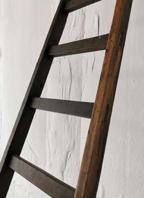 Vintage Belgian Wooden Ladder, 1940s-FW-666759