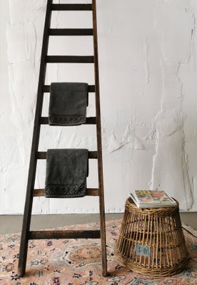 Vintage Belgian Wooden Ladder, 1940s-FW-666759