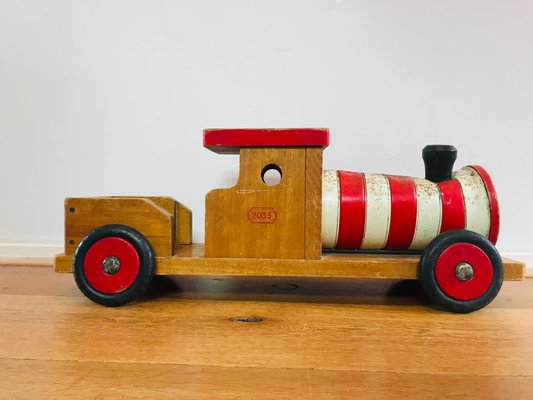 Vintage Belgian Wooden Train Toy, 1950s-WQJ-736012