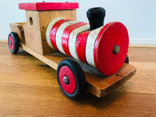 Vintage Belgian Wooden Train Toy, 1950s-WQJ-736012