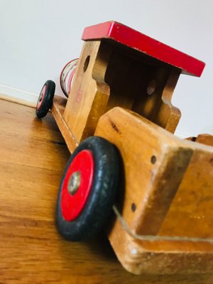 Vintage Belgian Wooden Train Toy, 1950s-WQJ-736012