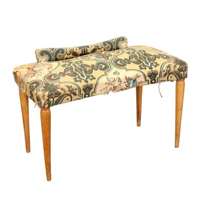 Vintage Bench in Beech and Leatherette, 1950s-VMM-2033280