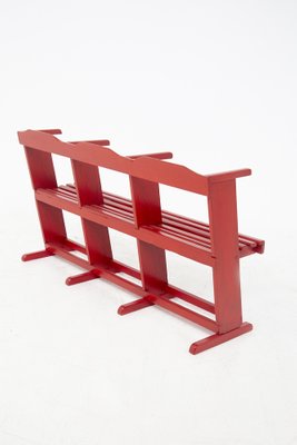 Vintage Bench in Red Lacquered Wood-RCE-1187549