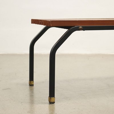 Vintage Bench in Teak, Metal & Brass, 1960s-VMM-1724876