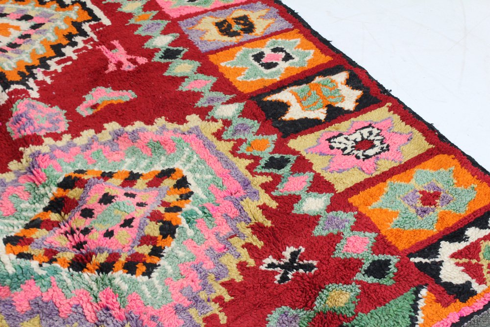 Vintage Berber Handknotted Boujaad Wool Rug