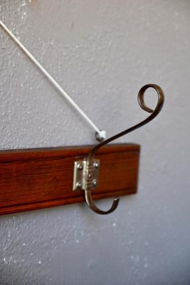 Vintage Bistro Wood and Metal Coat Rack, 1950s-AIU-1789767