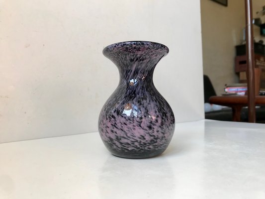 Vintage Black and Purple Spatter Murano Glass Vase from Murano, 1960s-LCR-725933