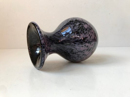 Vintage Black and Purple Spatter Murano Glass Vase from Murano, 1960s-LCR-725933