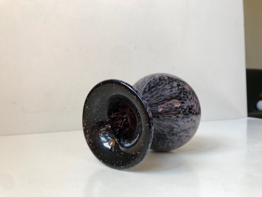 Vintage Black and Purple Spatter Murano Glass Vase from Murano, 1960s-LCR-725933