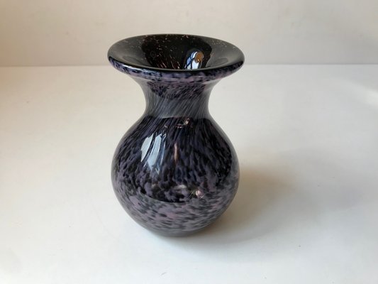 Vintage Black and Purple Spatter Murano Glass Vase from Murano, 1960s-LCR-725933