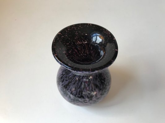 Vintage Black and Purple Spatter Murano Glass Vase from Murano, 1960s-LCR-725933