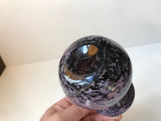 Vintage Black and Purple Spatter Murano Glass Vase from Murano, 1960s-LCR-725933