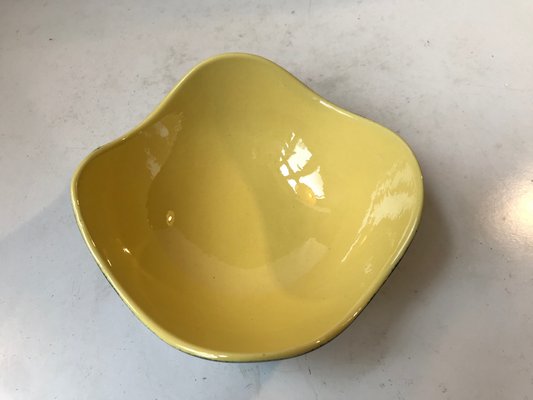 Vintage Black and Yellow Ceramic Congo Bowl by Kronjyden Randers, 1950s-LCR-949735