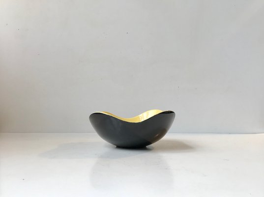 Vintage Black and Yellow Ceramic Congo Bowl by Kronjyden Randers, 1950s-LCR-949735