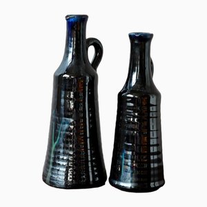 Vintage Black Danika Vases, 1970s, Set of 2-AIU-1767931