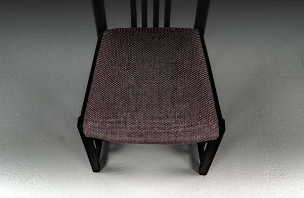 Vintage Black Dining Tabel and Chairs by Umberto Asnago, 1980, Set of 5-VLO-1682195