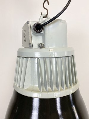 Vintage Black Enamel Industrial Pendant Light, 1960s-CGF-789357