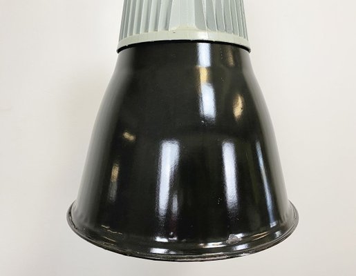 Vintage Black Enamel Industrial Pendant Light, 1960s-CGF-789357