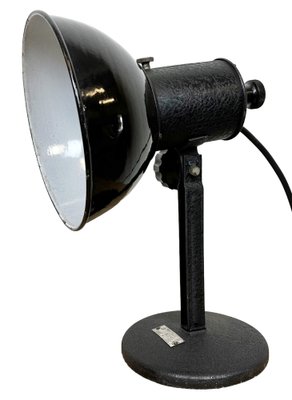 Vintage Black Enamel Table Lamp, 1950s-CGF-1718312