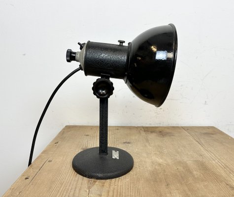 Vintage Black Enamel Table Lamp, 1950s-CGF-1718312