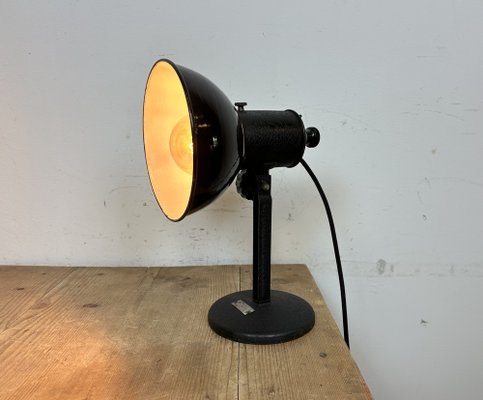 Vintage Black Enamel Table Lamp, 1950s-CGF-1718312