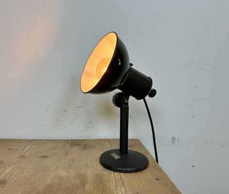 Vintage Black Enamel Table Lamp, 1950s-CGF-1718312